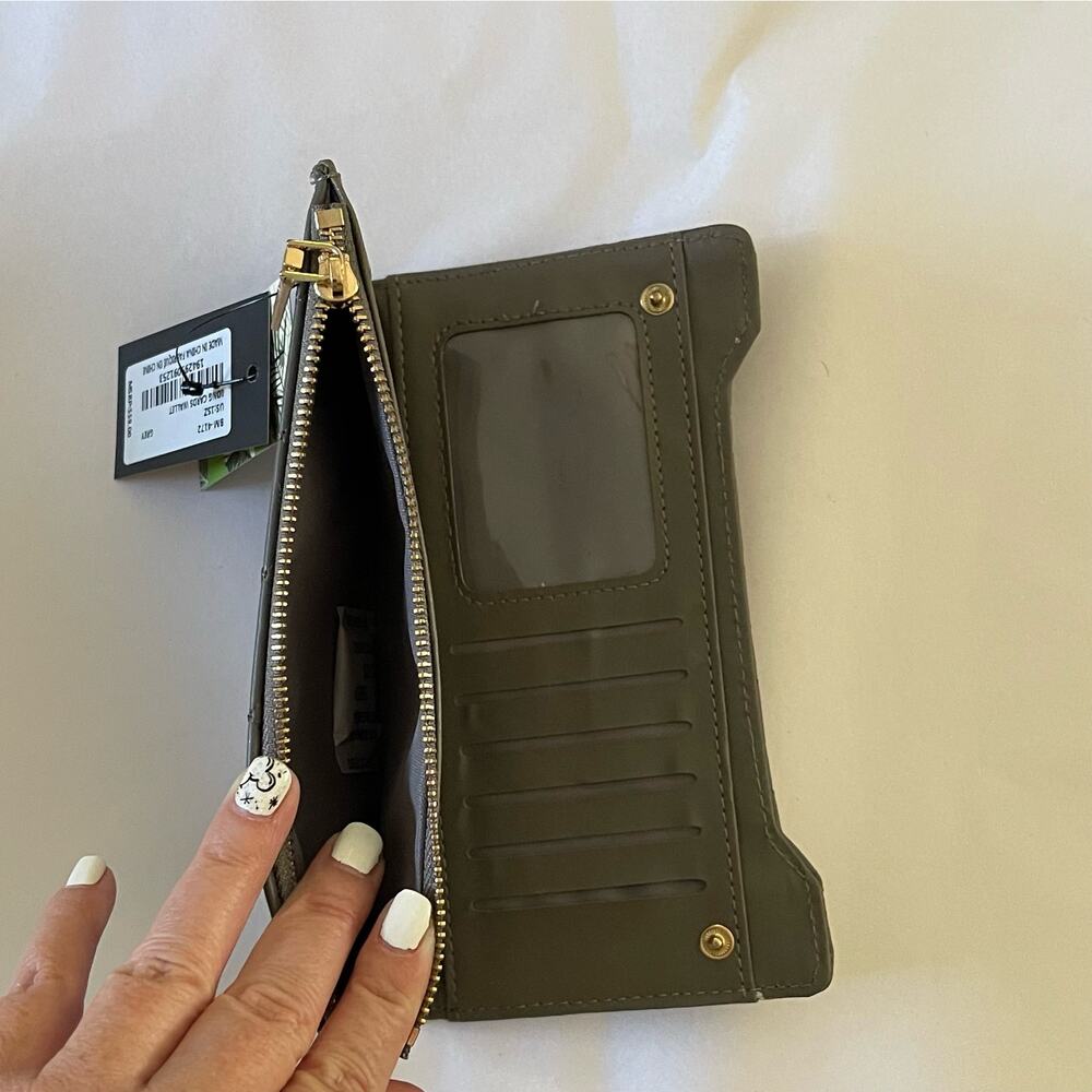 Badgley Mischka Long Cards Wallet, NWT Grey - Picture 4 of 6